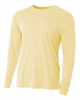 A4 Youth Long Sleeve Cooling Performance Crew Shirts Light Yellow