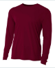 A4 Youth Long Sleeve Cooling Performance Crew Shirts Maroon