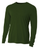 A4 Youth Long Sleeve Cooling Performance Crew Shirts Military Green