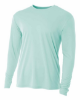 A4 Youth Long Sleeve Cooling Performance Crew Shirts Pastel Mint