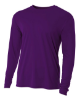 A4 Youth Long Sleeve Cooling Performance Crew Shirts Purple