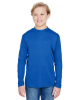 A4 Youth Long Sleeve Cooling Performance Crew Shirts Royal