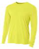 A4 Youth Long Sleeve Cooling Performance Crew Shirts Safety Yellow