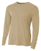 A4 Youth Long Sleeve Cooling Performance Crew Shirts Sand