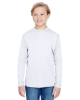 A4 Youth Long Sleeve Cooling Performance Crew Shirts White