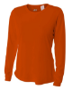 A4 Ladies' Long Sleeve Cooling Performance Crew Shirts Athletic Orange