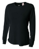 A4 Ladies' Long Sleeve Cooling Performance Crew Shirts Black
