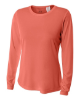 A4 Ladies' Long Sleeve Cooling Performance Crew Shirts Coral