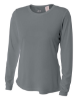 A4 Ladies' Long Sleeve Cooling Performance Crew Shirts Graphite