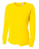 A4 Ladies' Long Sleeve Cooling Performance Crew Safety Yellow