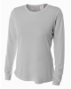 A4 Ladies' Long Sleeve Cooling Performance Crew Silver