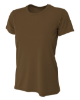 Custom A4 Ladies' Cooling Performance T-Shirts Brown