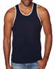 Next Level Apparel Men's Cotton Tank Midnight Navy Heather Grey