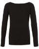 Bella + Canvas Ladies' Sponge Fleece Wide Neck Sweatshirts Black