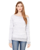 Bella + Canvas Ladies' Sponge Fleece Wide Neck Sweatshirts Light Grey Marble