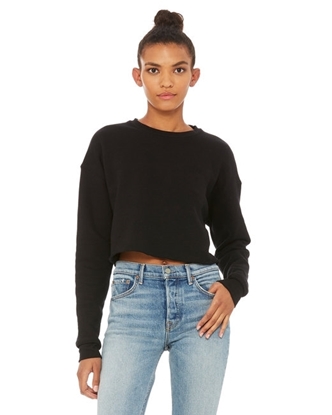 Bella + Canvas Ladies' Cropped Fleece Crew Black Bella + Canvas Ladies' Cropped Fleece Crew Black