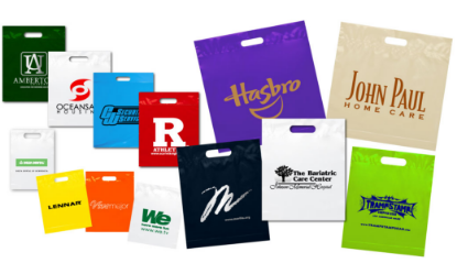 Fold Over Die Cut Handle Bags - 9" x 13" Fold Over Die Cut Handle Bags - 9" x 13"