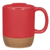 14 Oz. Cork Base Ceramic Mug Red