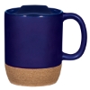 14 Oz. Cork Base Ceramic Mug Cobalt Blue