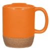 14 Oz. Cork Base Ceramic Mug Orange