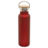 Red 20 oz Satin Vacuum Bottle with Bamboo Lid