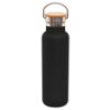 Black 20 oz Satin Vacuum Bottle with Bamboo Lid
