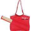 Beach Tote Bag w/ Roll Up Natural Fiber Mat-Red