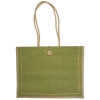 Milan Jute Tote Bags-Lime Green w/Natural Beige