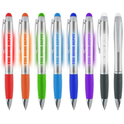 Logo Light Up Stylus Silver Pens Logo Light Up Stylus Silver Pens