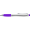 Logo Light Up Stylus Silver Pens Purple
