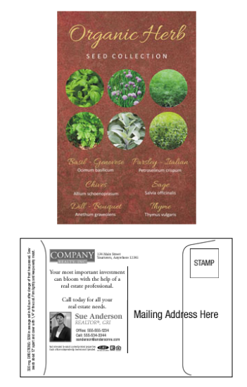 Organic Herb Seed Packet - Custom Printed Back