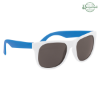Rubberized Sunglasses White w/ Blue