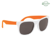 Rubberized Sunglasses White w/ Orange
