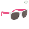 Rubberized Sunglasses White w/ Pink