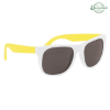 Rubberized Sunglasses White w/ Yellow