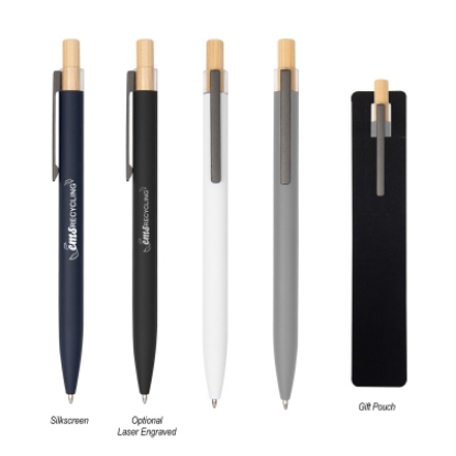 Recycled Aluminum Pens With Bamboo Plunger =Assorted= Recycled Aluminum Pens With Bamboo Plunger =Assorted=