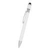 Spin Top Pens With Stylus Metallic White