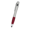 Trio Pen with LED light and Stylus Silver/Red Trim