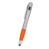 Trio Pen with LED light and Stylus Silver/Orange Trim