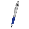 Trio Pen with LED light and Stylus Silver/Blue Trim
