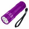 Aluminum LED Flashlight with Strap Purple