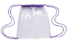 Clear Game Drawstring Backpack Purple Trim