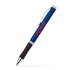 Twist Action Aluminum Ballpoint Pen w/Grip Metallic Blue