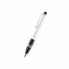Brass Twist Action Pen w/ Soft-Touch Stylus Pearl White