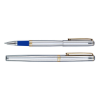 Edda Chrome Rollerball Pens Blue Grip