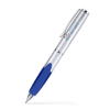 Matte Silver Twist Action Ballpoint Pen Matte Silver/ Blue Grip