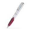 Matte Silver Twist Action Ballpoint Pen Matte Silver/Red Grip