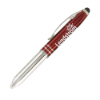 Vivano Duo Pen with LED Light & Stylus - Laser Engraved Burgundy