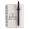 Translucent PVC Cover w/ Spiral Bound Journal White/Black Pen
