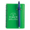 Translucent PVC Cover w/ Spiral Bound Journal Green/Blue Pen
